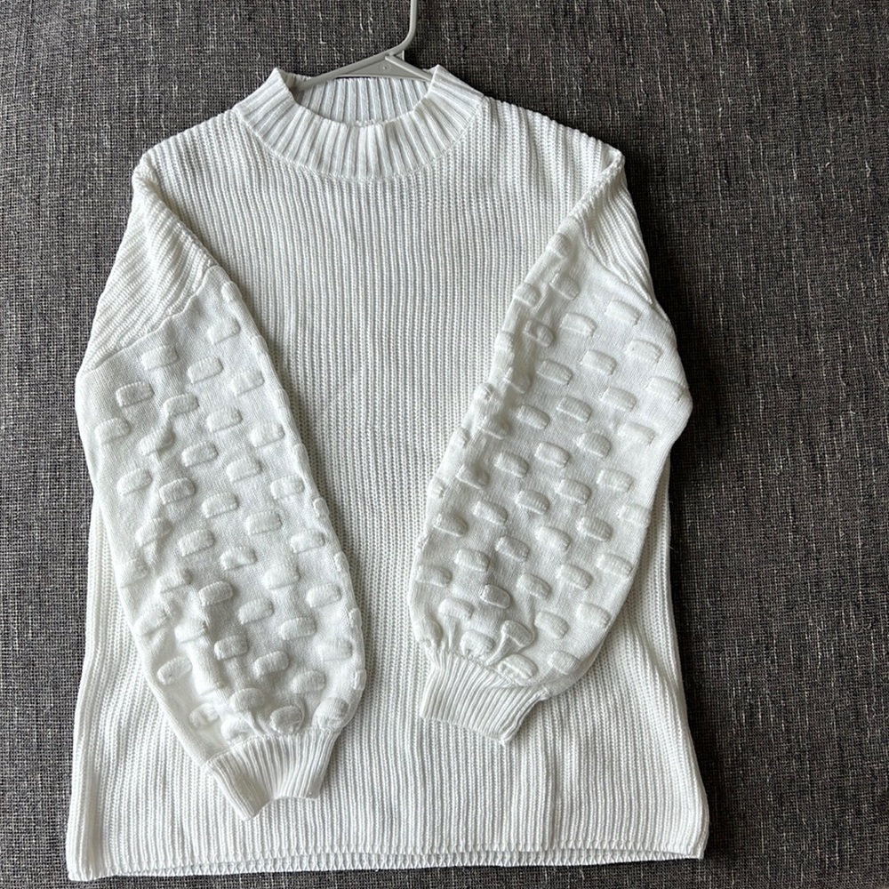 White bell sleeve sweater